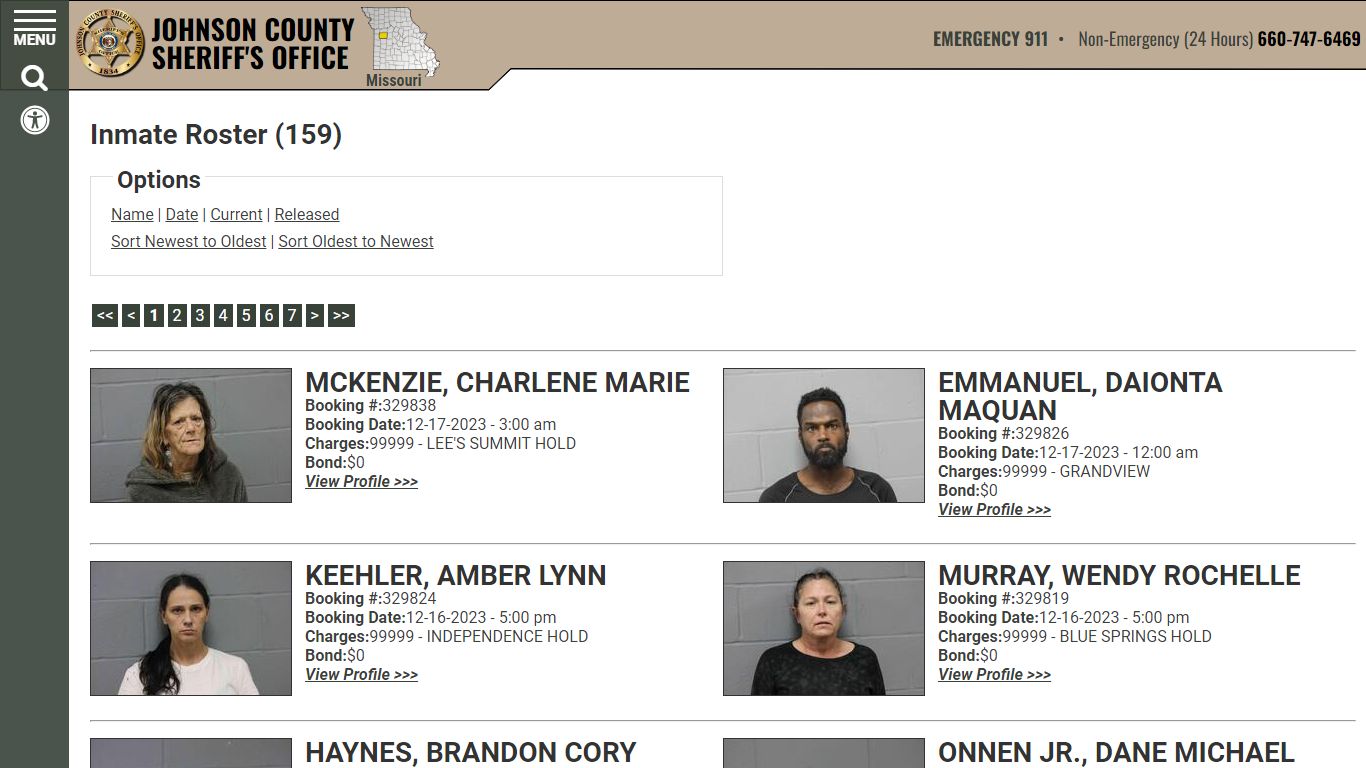 Inmate Roster - Current Inmates Booking Date Descending - Johnson ...